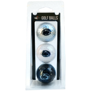 3 pack golf balls (silver, white, navy) with Penn State Athletic Logo